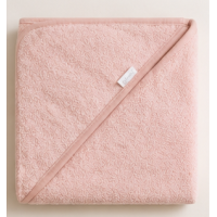 Zachte badcape met naam - kleur blush 80-80